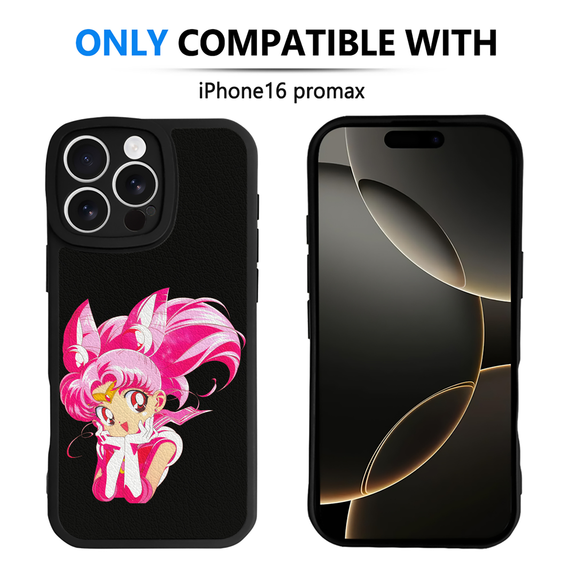 （画像用） 美少女戦士セーラームーン ちびうさ Sailor Moon Chibiusa Tsukino Usagi Small Lady Serenity 【iPhone 16シリーズ対応】シリコンスマホケース（レザー調） 材質：シリコン